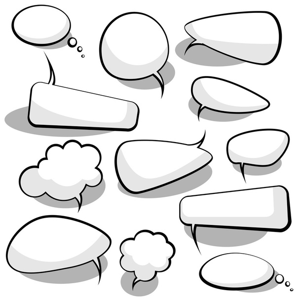 Speech And Thought Bubbles - Vector, Image