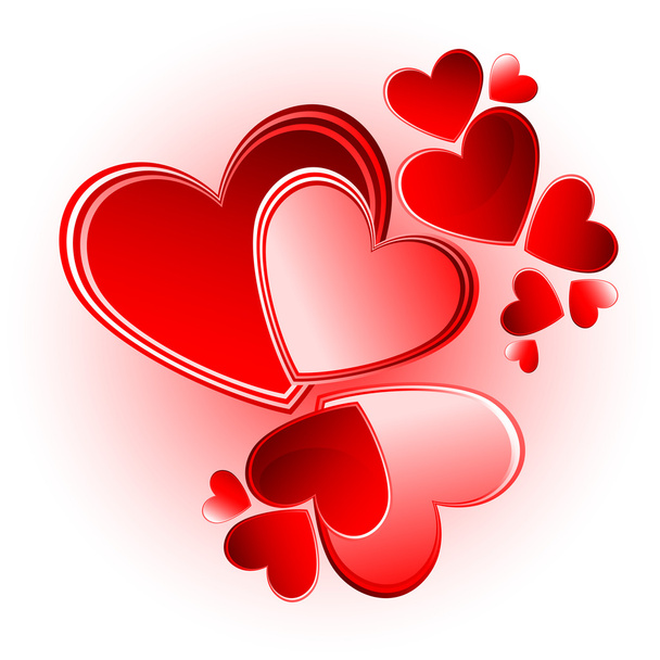 Valentijn hart bloemblaadjes bloeien - Vector, afbeelding