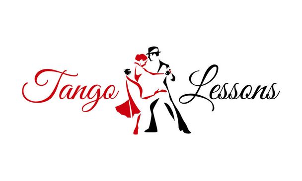 Танго танцы пара мужчина и женщина векторные иллюстрации, логотип, икона для школы танцев, вечеринка, уроки
 - Вектор,изображение