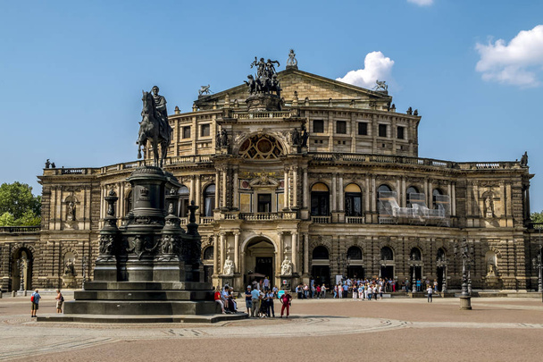 Opera Semper and the monument to Augustus the Strong in Dresden. - Photo, image