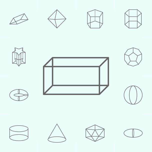 geometrische Figuren, quaderförmiges Umrisssymbol. Elemente der geometrischen Figuren Illustration Symbol. Zeichen und Symbole können für Web, Logo, mobile App, ui, ux verwendet werden - Vektor, Bild