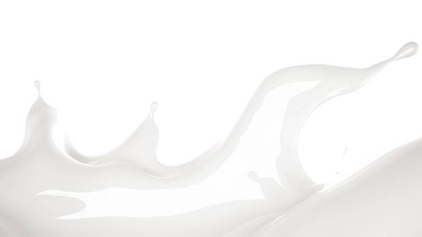 Splash of thick white liquid. 3d illustration, 3d rendering. - Φωτογραφία, εικόνα
