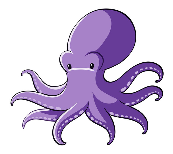 Fialová chobotnice na bílém pozadí - Vektor, obrázek