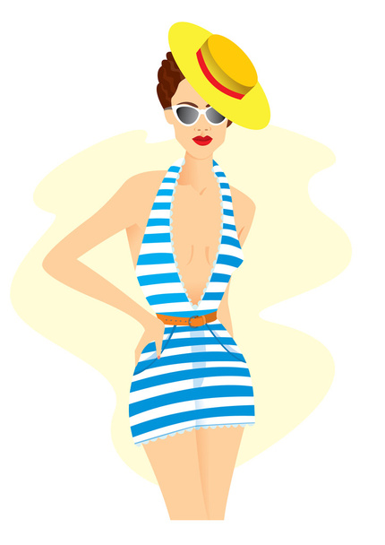 Woman in a bathing suit - Vector, Image