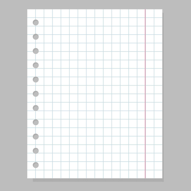 White squared paper sheet vector isolated. Square texture - ベクター画像