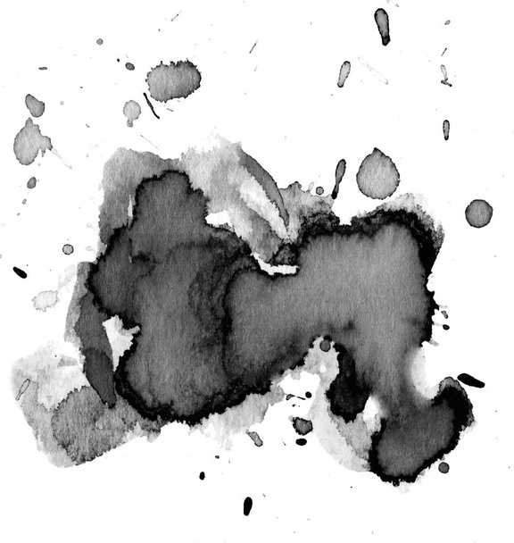 Black watercolor stain - Vector, Image