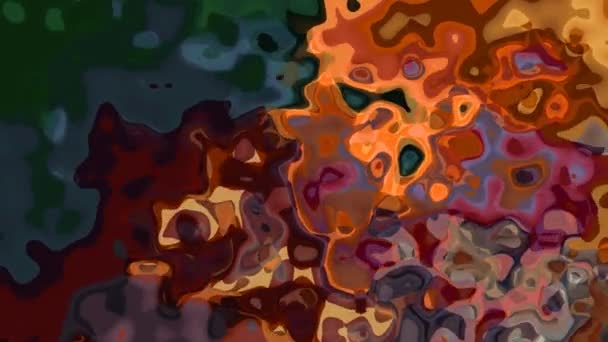 elvont animált csillogó foltos háttér zökkenőmentes hurok videó - akvarell splotch hatás - színes tüzes sárga narancs éjszaka fekete - Felvétel, videó