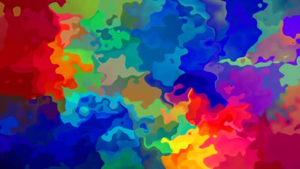 abstract animated twinkling stained background seamless loop video - watercolor splotch effect - neon full color spectrum rainbow - Footage, Video