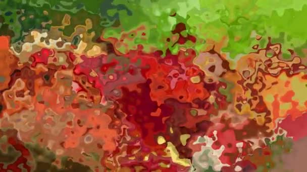 soyut animasyon ışıltılı arka plan lekeli dikdörtgen döngü videosu - suluboya benek etkisi - sonbahar yeşili kırmızı - Video, Çekim