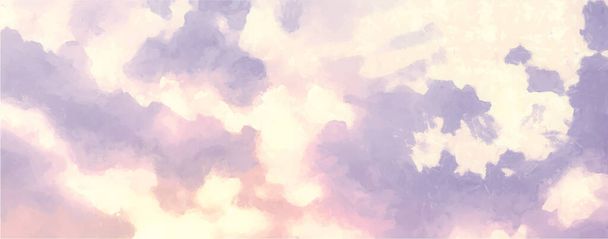 Beatiful Sky with Clouds Művészeti kézműves festés - Vektor, kép