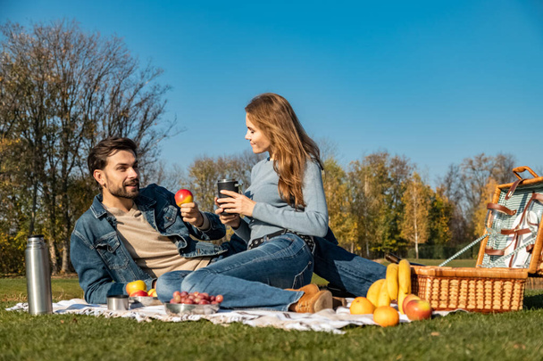 Felice coppia innamorata a un picnic
 - Foto, immagini