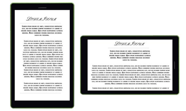Δύο υπολογιστές tablet mockups με λευκές οθόνες. Responsive οθόνες για να εμφανίσετε το σχεδιασμό του κινητού σας web site - Φωτογραφία, εικόνα