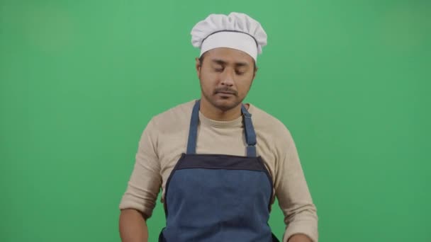 Funny Adult Man Chef With A Pot - Felvétel, videó