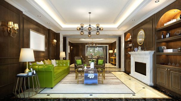 3d render home interior, living room - Photo, Image
