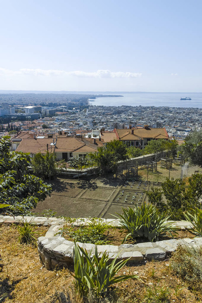 Panoramiczny widok na miasto Saloniki, Grecja - Zdjęcie, obraz