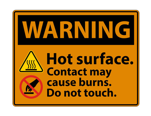 Advertencia de superficie caliente no toque el símbolo de aislamiento en el fondo blanco, ilustración de vectores
  - Vector, Imagen