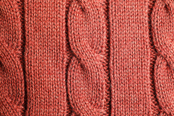 Brown knitted sweater as background, closeup view - Zdjęcie, obraz