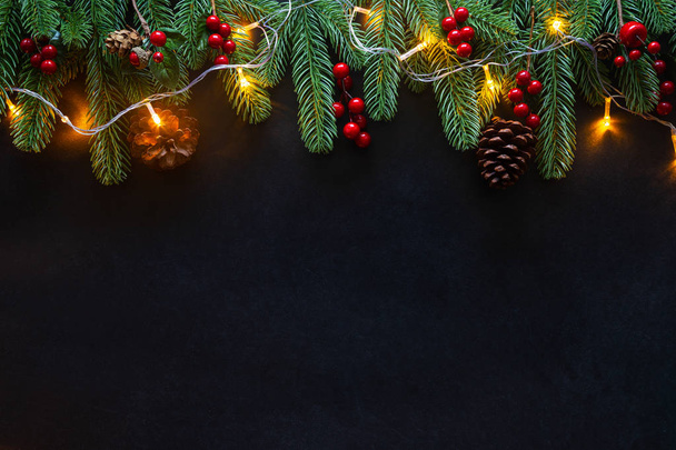 Holiday Christmas card background with festive decoration ball,  - Fotó, kép