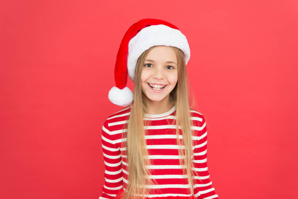 May holidays bring your joy. Happy little Santa red background. Happy holidays. Christmas holidays 2019. Merry xmas. Happy new year. Holiday season. Get the best winter holidays - Foto, afbeelding