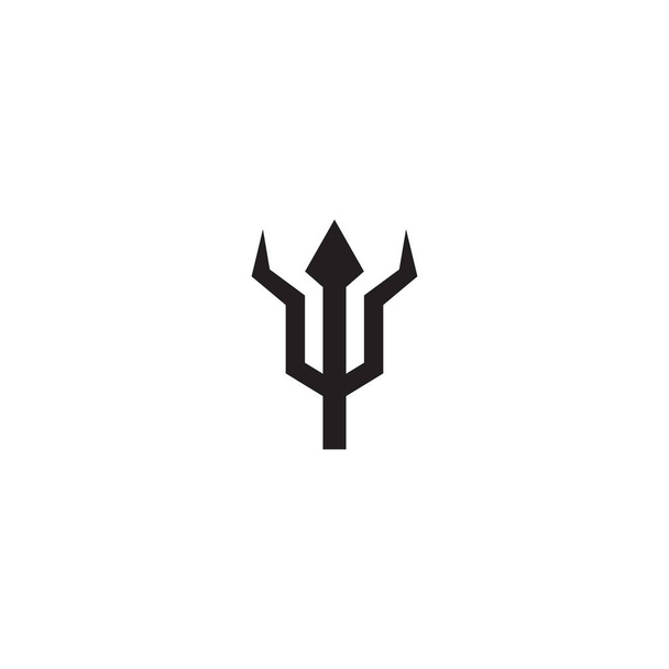 トライデント武器ロゴデザインベクターテンプレート - ベクター画像