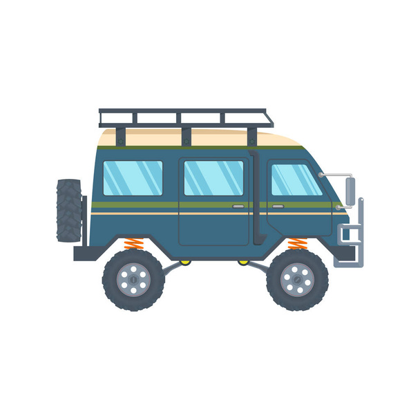 Off-road Vehicle Van with mud tire. Vector - Vecteur, image