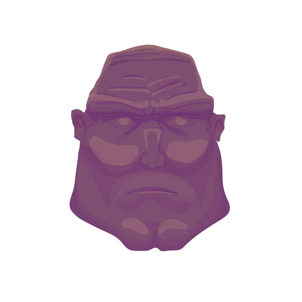 Cartoon dark Brutal Man Face. Vector - Διάνυσμα, εικόνα