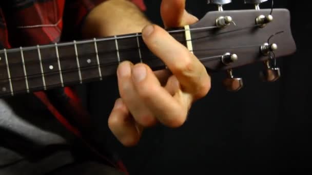 Guitarists left hand playing chords.  - Footage, Video