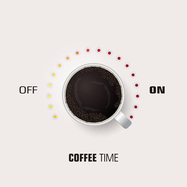 常にコーヒーの優秀な飲み物。クールなデザイン。カラフルなイラスト - ベクター画像