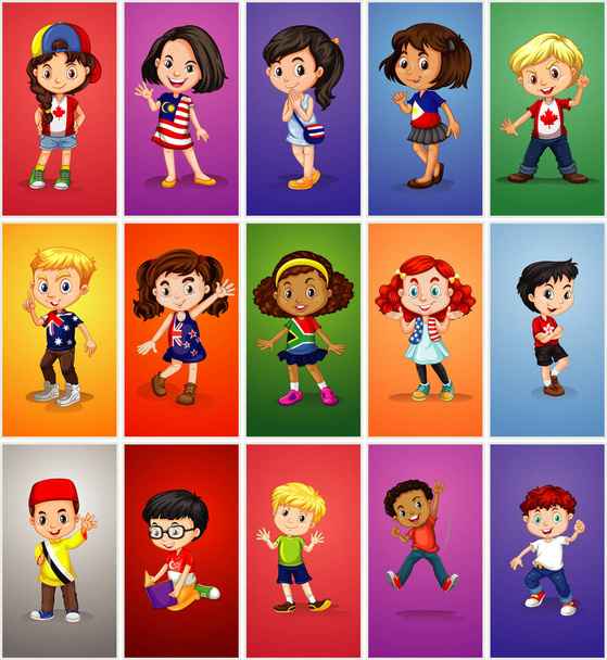 Children from different countries - Vector, Image