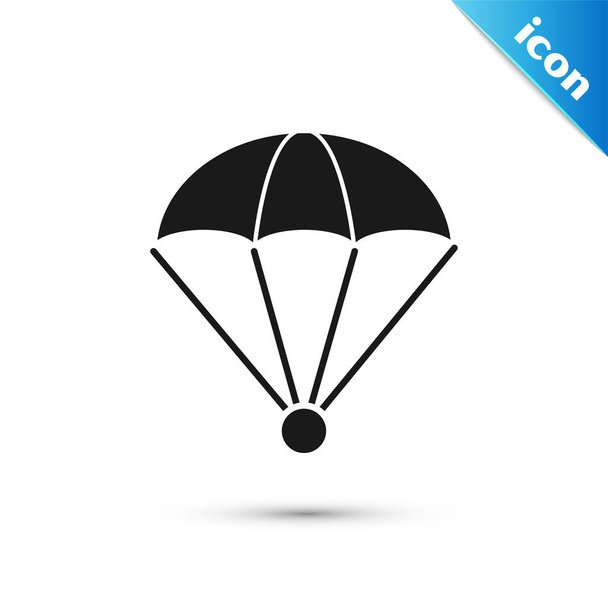 Ícone de paraquedas preto isolado no fundo branco. Ilustração vetorial
 - Vetor, Imagem