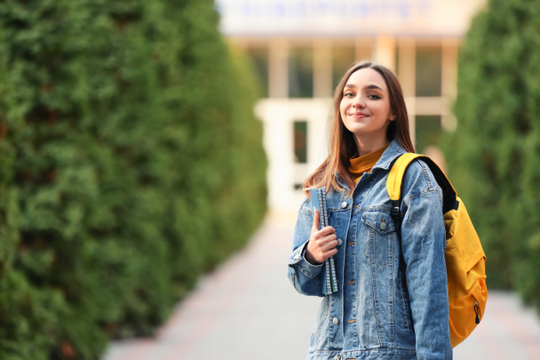 Portrait of teenage female student outdoors - Photo, image