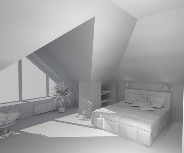 Interior model in white colour - Photo, Image