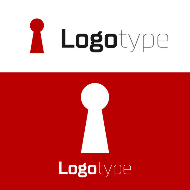 Red Keyhole icon isolated on white background. Key of success solution. Keyhole express the concept of riddle, secret, safety, security. Logo design template element. Vector Illustration - Διάνυσμα, εικόνα