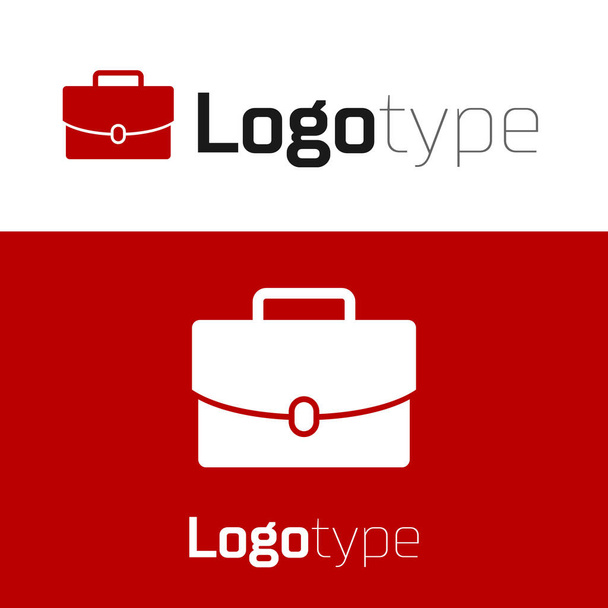 Punainen salkku kuvake eristetty valkoisella taustalla. Liiketoimintamerkki. Liiketoiminta Logo suunnittelu mallielementti. Vektorikuvaus
 - Vektori, kuva