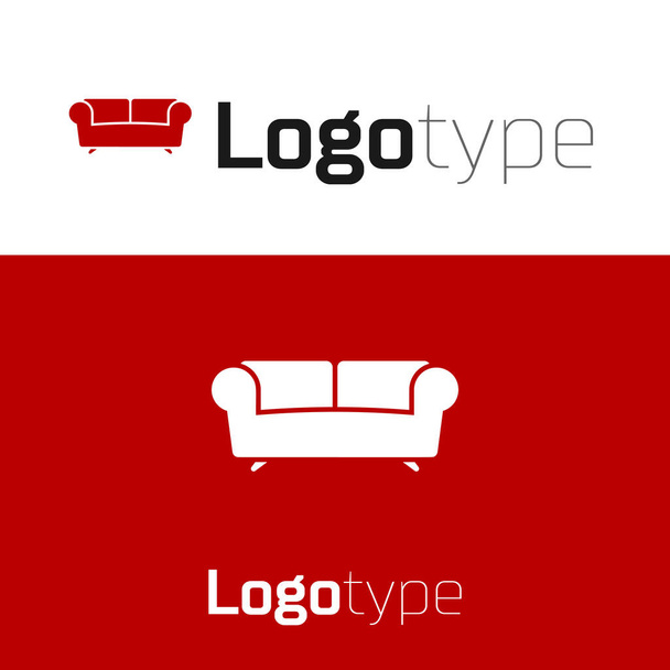 Ікона Red Sofa ізольована на білому тлі. Logo design template element Векторний приклад - Вектор, зображення