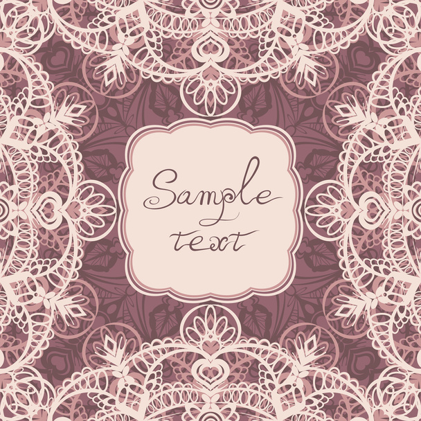Square frame with lace - Vector, Image