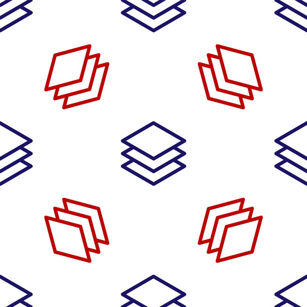 Niebiesko-czerwona ikona Warstwy odizolowany bezszwowy wzór na białym tle. Ilustracja wektora - Wektor, obraz