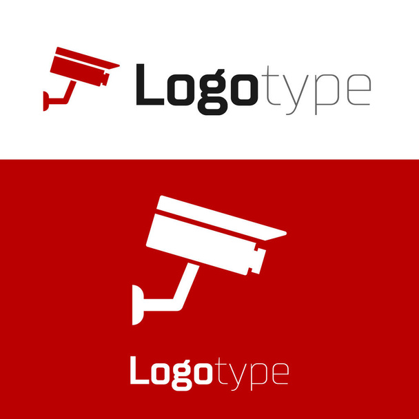 Rood beveiligingscamera pictogram geïsoleerd op witte achtergrond. Logo ontwerp template element. Vector Illustratie - Vector, afbeelding