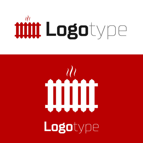 Rode Verwarming radiator pictogram geïsoleerd op witte achtergrond. Logo ontwerp template element. Vector Illustratie - Vector, afbeelding