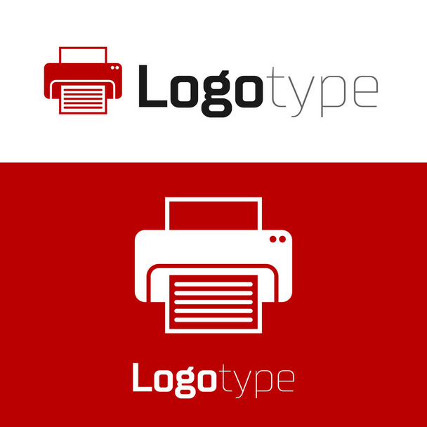 Icono de impresora roja aislado sobre fondo blanco. Elemento de plantilla de diseño de logotipo. Ilustración vectorial
 - Vector, Imagen