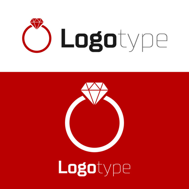 Ікона "Червоний діамант" ізольована на білому тлі. Logo design template element Векторний приклад - Вектор, зображення