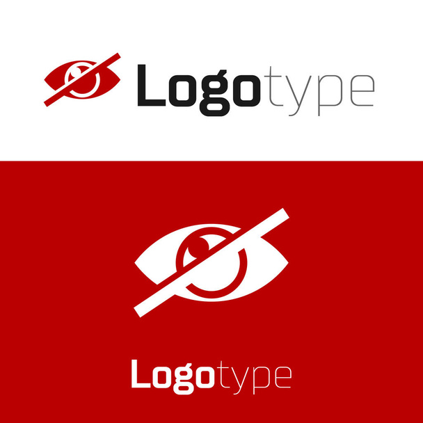 Rojo Invisible u ocultar icono aislado sobre fondo blanco. Elemento de plantilla de diseño de logotipo. Ilustración vectorial
 - Vector, Imagen
