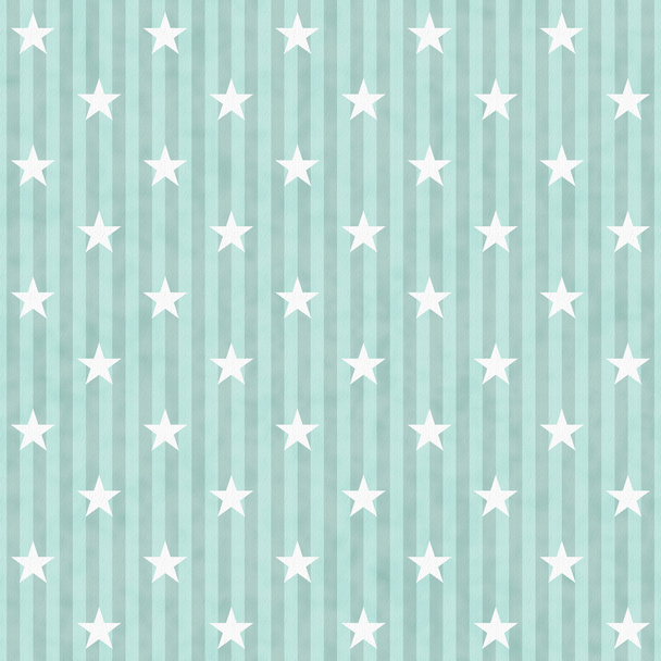 Green and White Stars and Stripes Fabric Background - Photo, Image