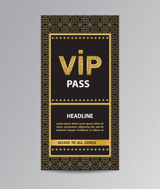 VIP pass admission template - Vector, Image