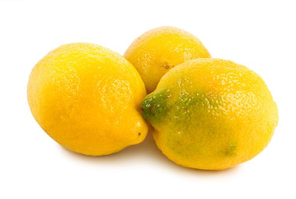 Three lemons isolated on a white - Photo, Image