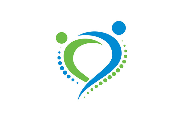 kreatives medizinisches chiropraktisches Konzept Logo-Design-Vorlage, chiropraktisches Logo Wirbelsäulenpflege, Chiropraktik, Massage, Rückenschmerzen und Osteopathie-Symbol, - Vektor, Bild