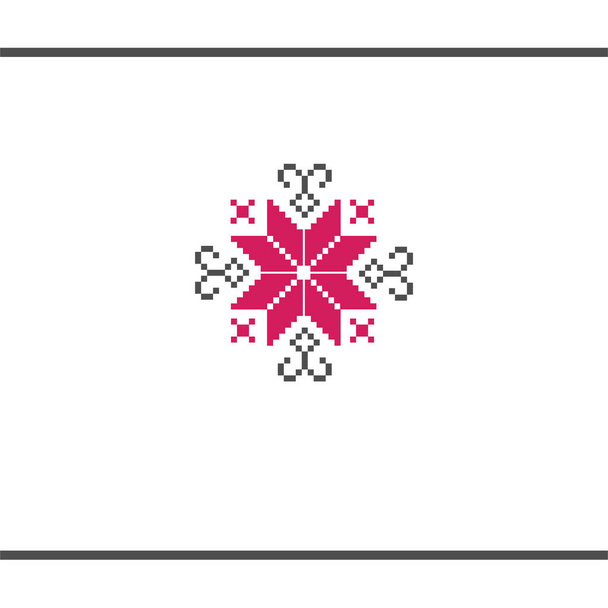 Padrão nacional eslavo. Bordado têxtil. Bordado têxtil. Arte Pixel. Modelo de design de logotipo
 - Vetor, Imagem