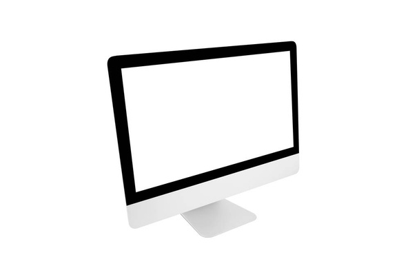 Desktop computer modern style with simplicity blank screen isola - Photo, Image