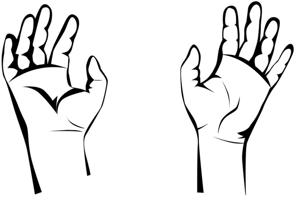 zwei Hände - Vektor, Bild