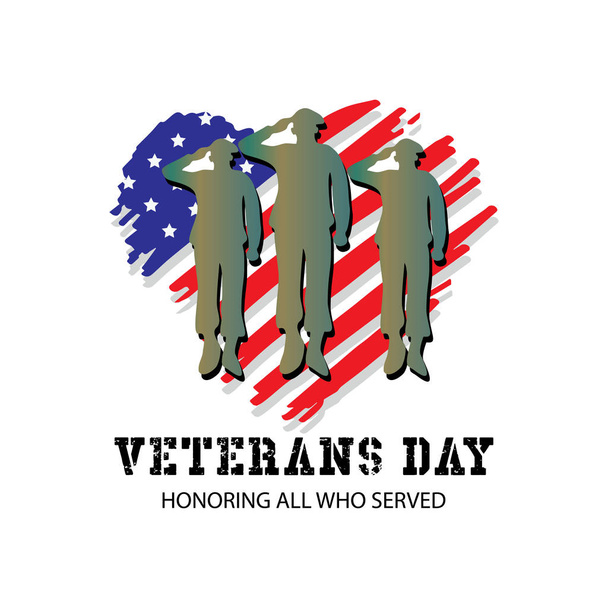 Día de los veteranos en honor a todos los que sirvieron la celebración del cartel. 11 de noviembre
. - Vector, Imagen